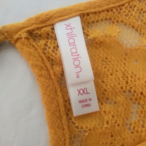 Xhilaration women's size XXL yellow lace blouse - Picture 9 of 14